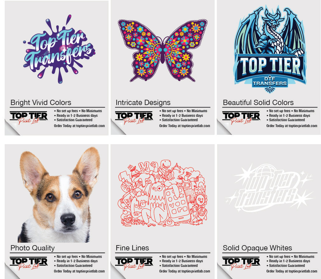 DTF Transfer Sample Pack (Limited 1 per order)