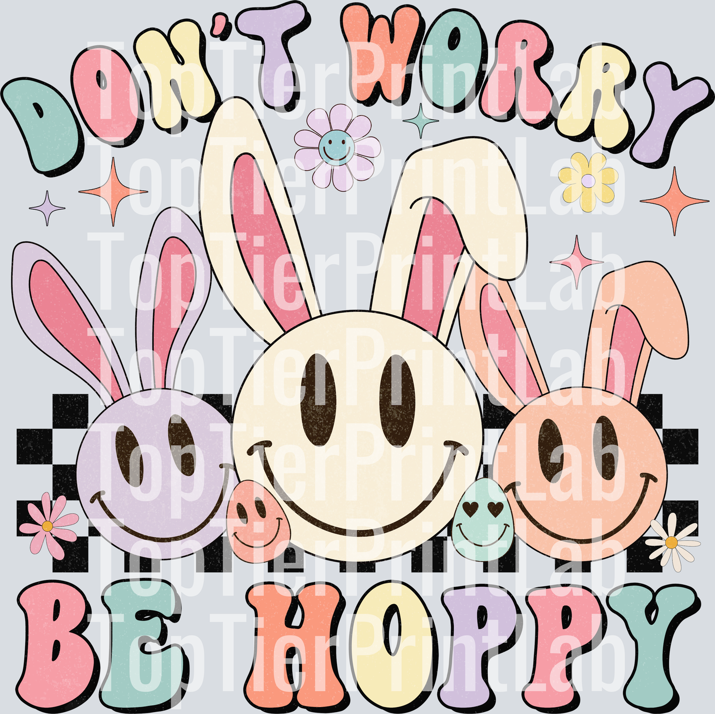 Don't worry be hoppy bunny checker
