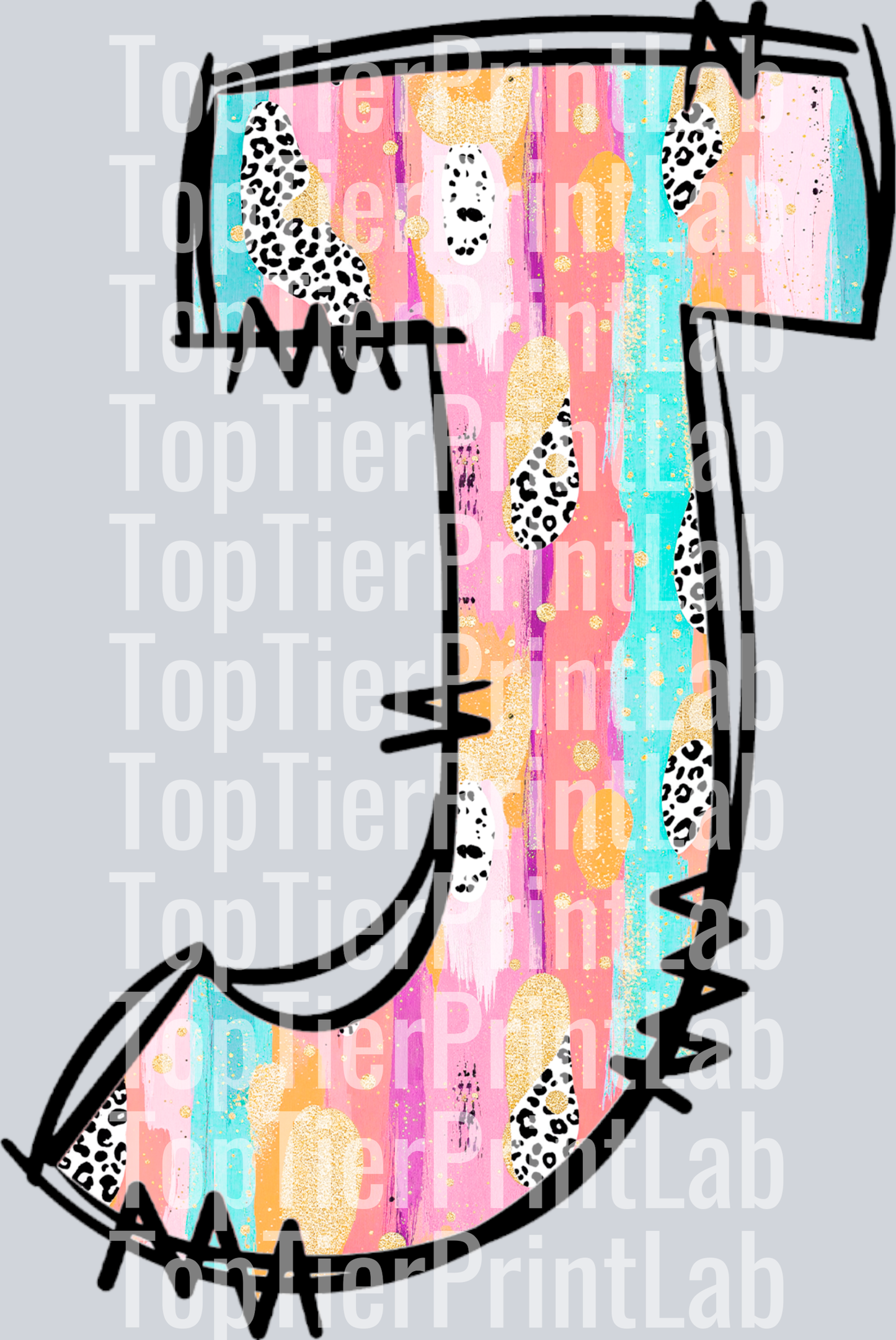 Easter Colorful leter J