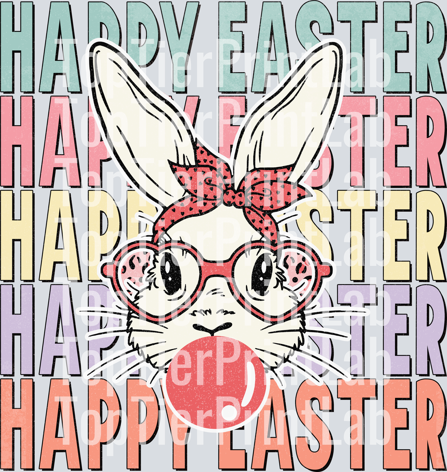 HAPPY EASTER CUTE BUNNY WITH GLASSES