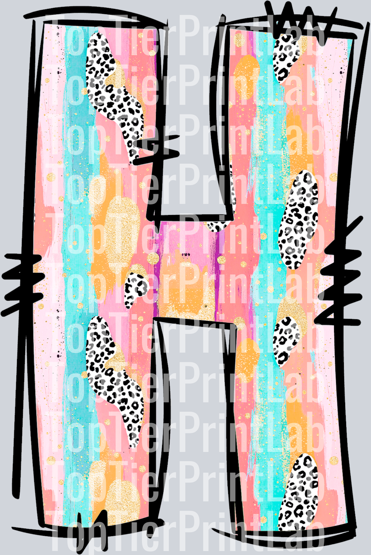 Easter Colorful leter H