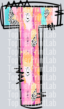 Easter Colorful leter T