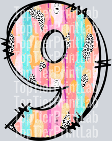 Easter Colorful Number 9
