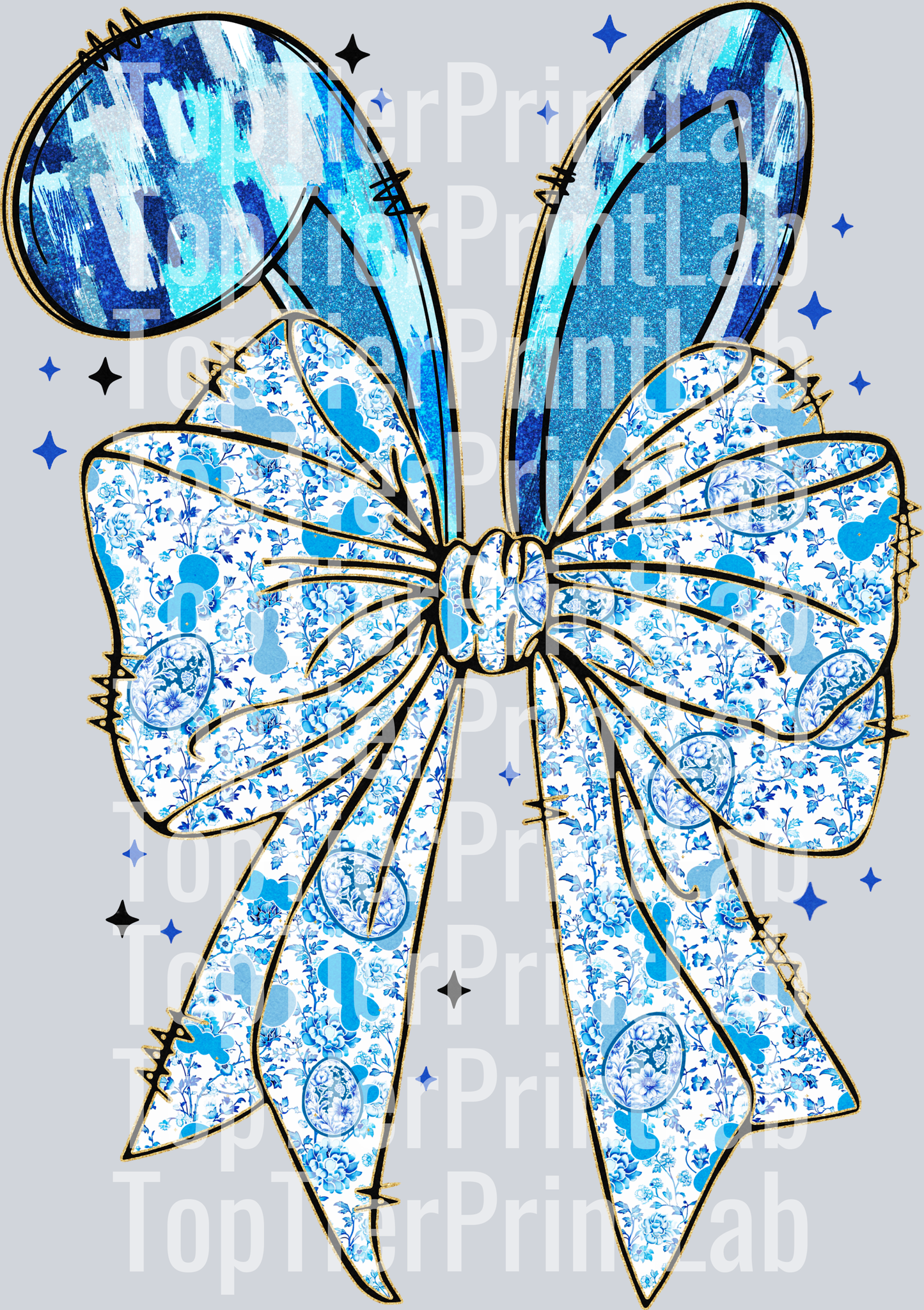 Easter Blue Floral Bow