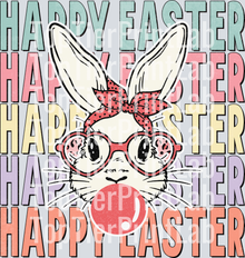 HAPPY EASTER CUTE BUNNY WITH GLASSES