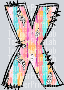 Easter Colorful leter X