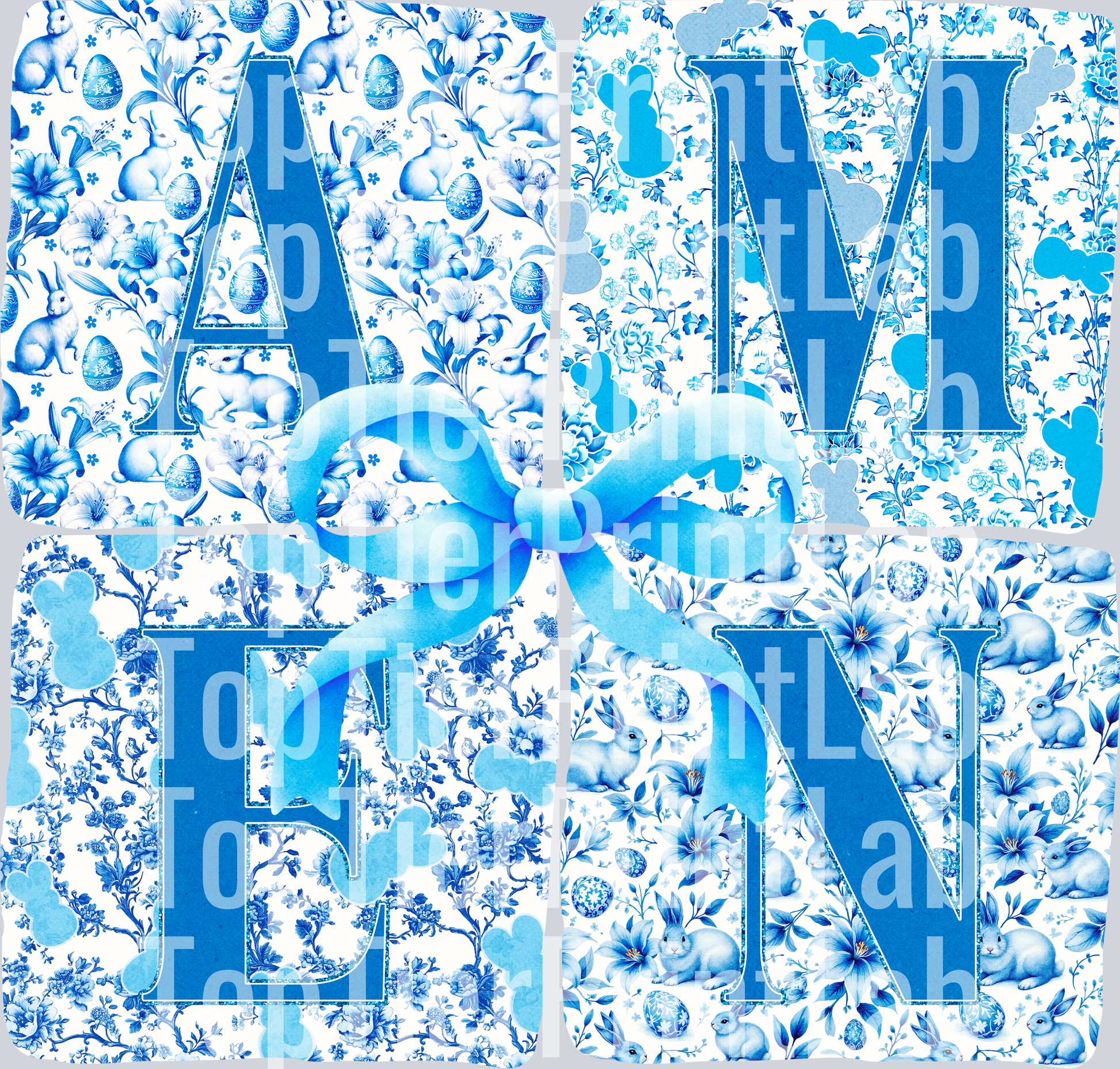 Easter Blue Floral Amen
