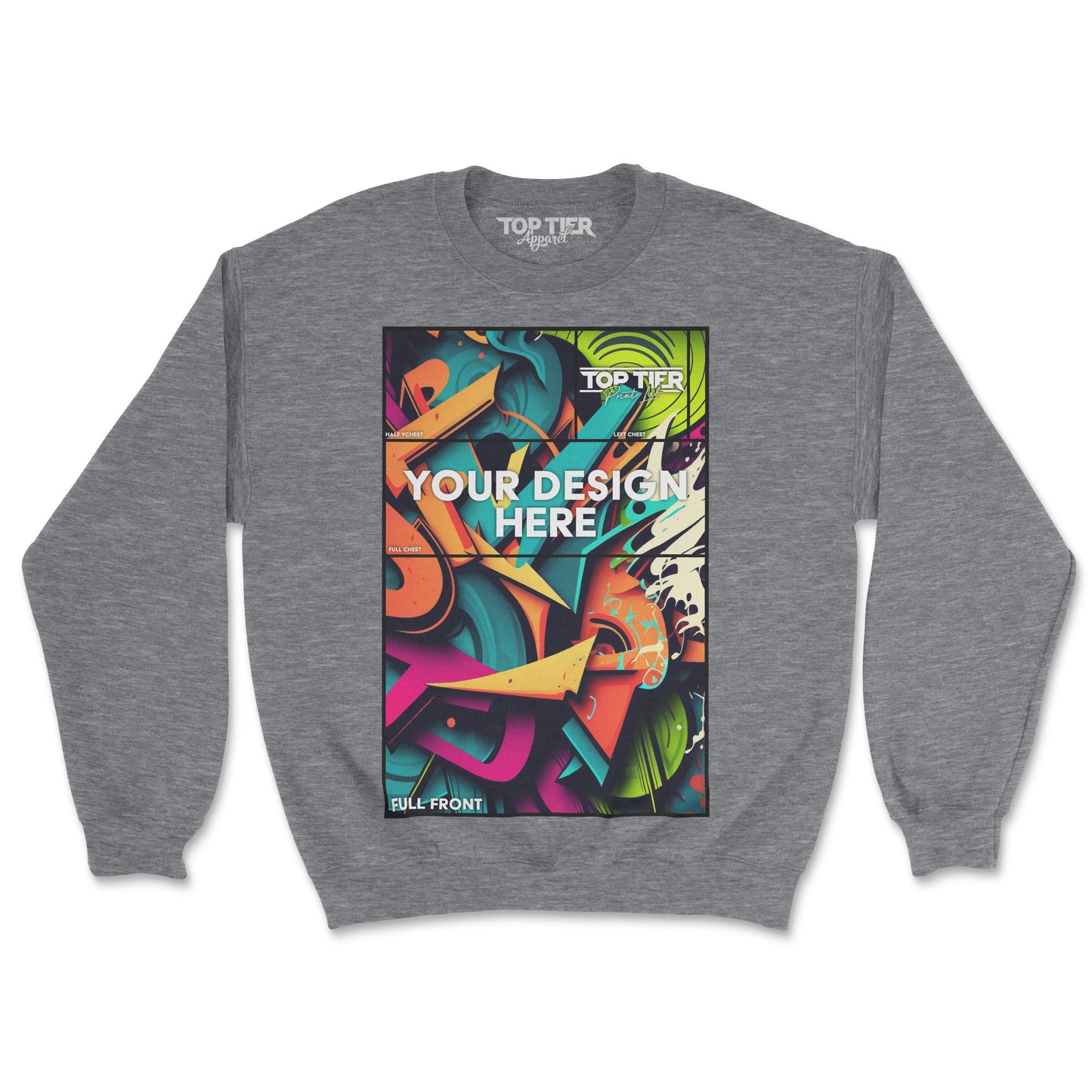 SINGLE CUSTOM FULL COLOR CREWNECK SWEATSHIRTS - TopTierPrintLab