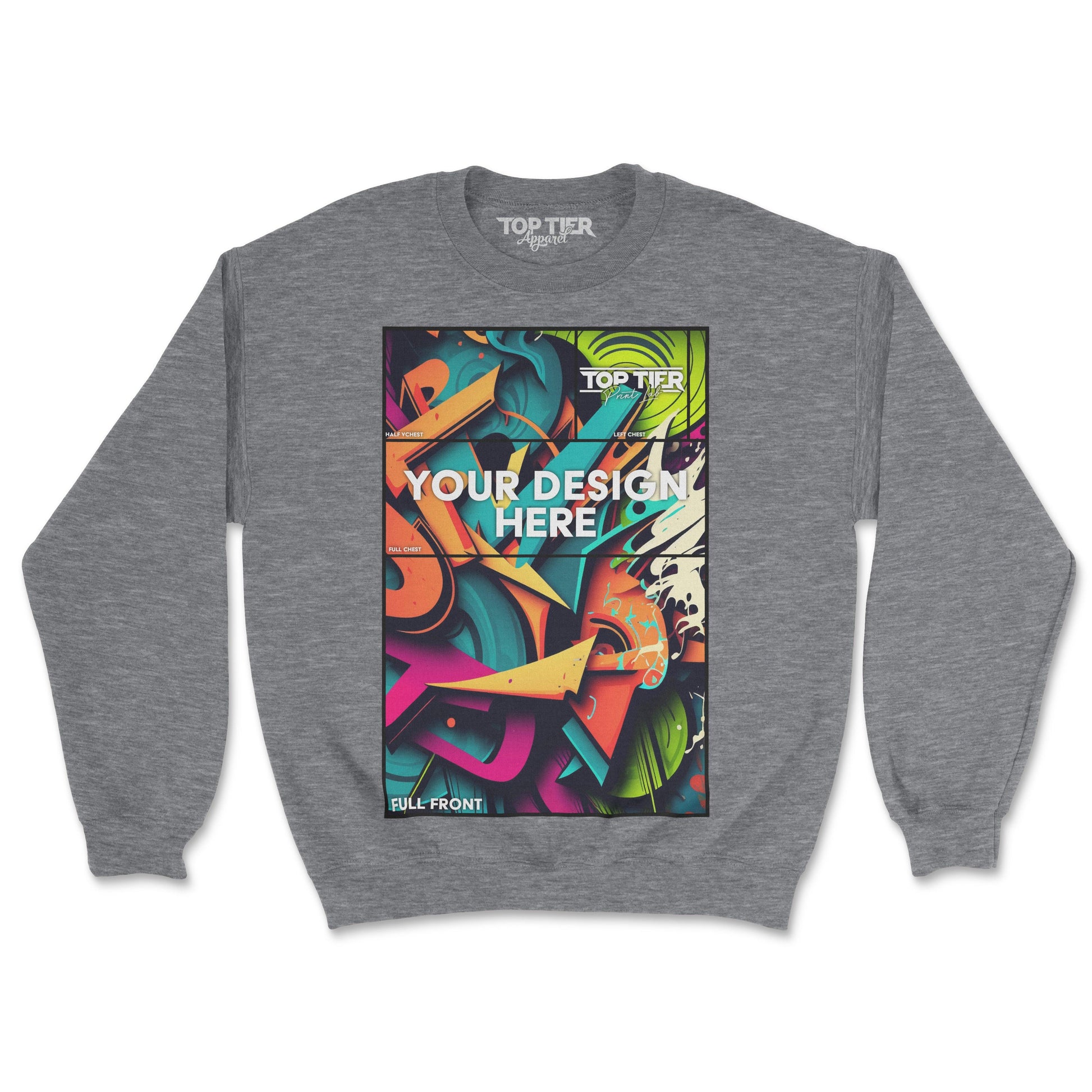 SINGLE CUSTOM FULL COLOR CREWNECK SWEATSHIRTS - TopTierPrintLab