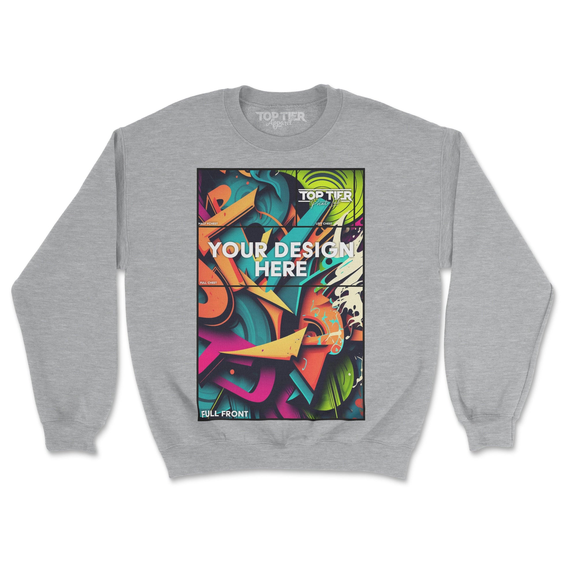 SINGLE CUSTOM FULL COLOR CREWNECK SWEATSHIRTS - TopTierPrintLab