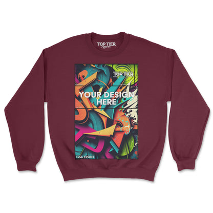 SINGLE CUSTOM FULL COLOR CREWNECK SWEATSHIRTS - TopTierPrintLab
