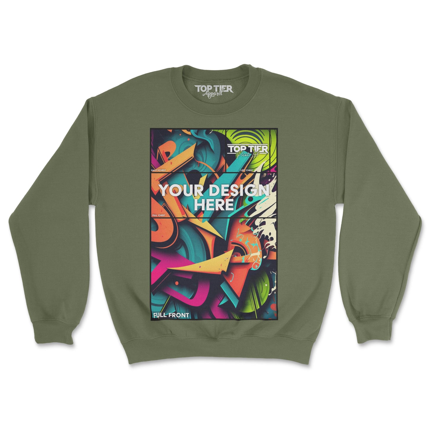 SINGLE CUSTOM FULL COLOR CREWNECK SWEATSHIRTS - TopTierPrintLab