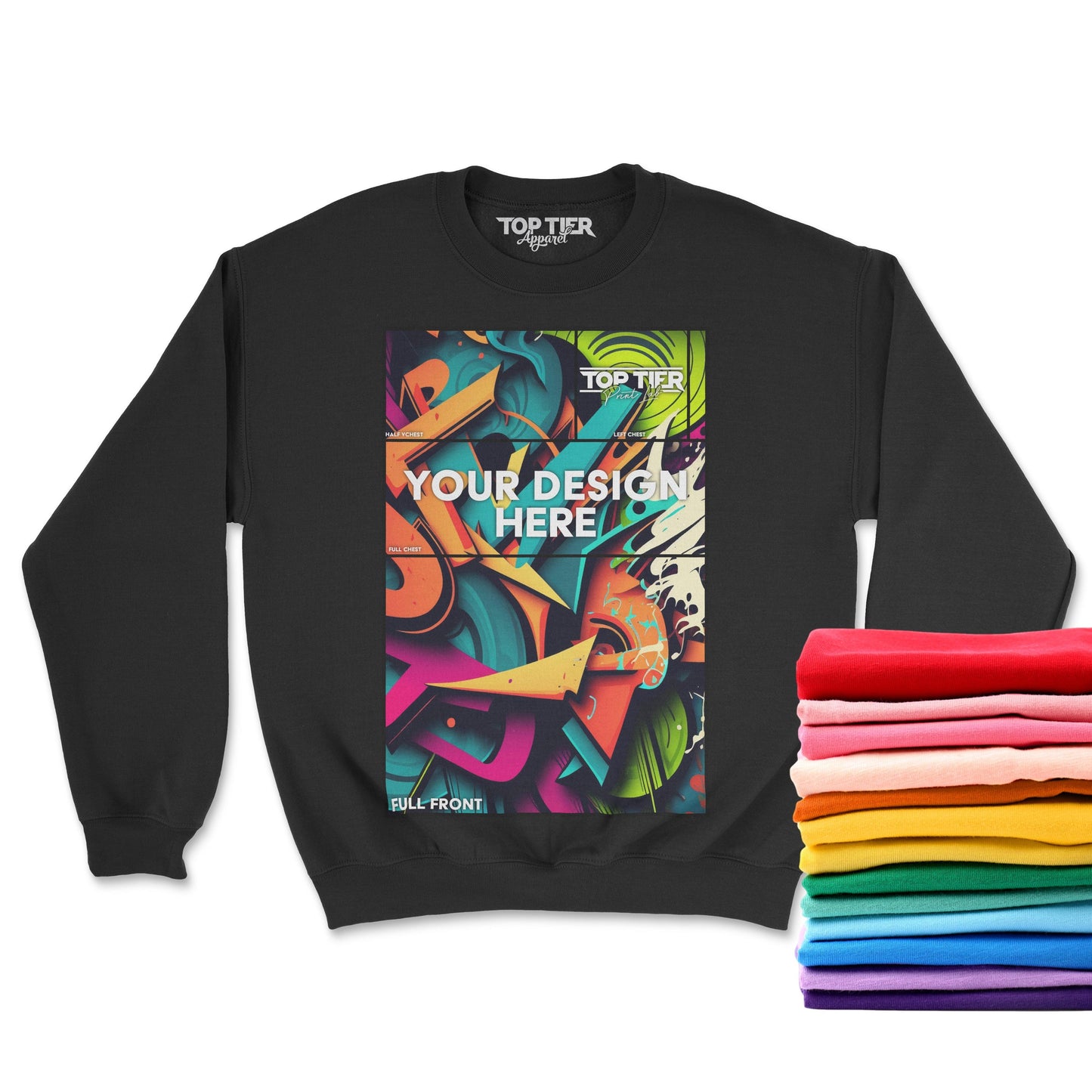 SINGLE CUSTOM FULL COLOR CREWNECK SWEATSHIRTS - TopTierPrintLab